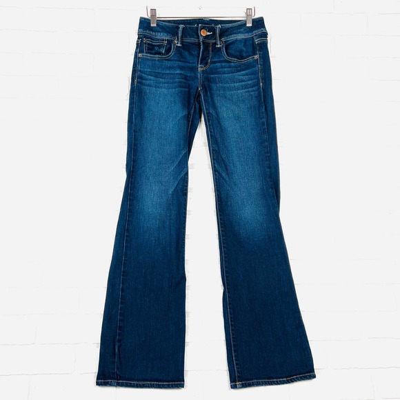 American Eagle Womens Jeans Size 4 Slim Boot Stretch Dark Wash Denim Pants - Picture 1 of 15